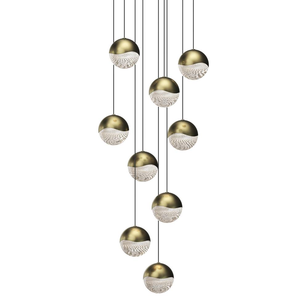 9-Light Round Large LED Pendant