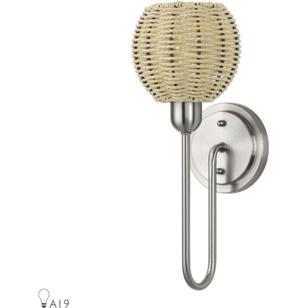 1 Light Brushed Nickel Single Sconce