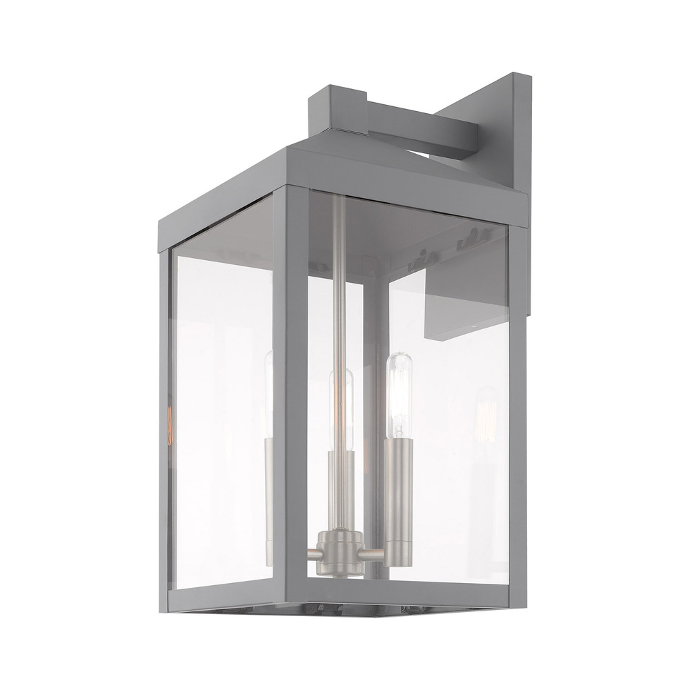 3 Lt Nordic Gray Outdoor Wall Lantern