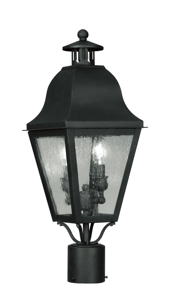 2 Light Black Outdoor Post Lantern