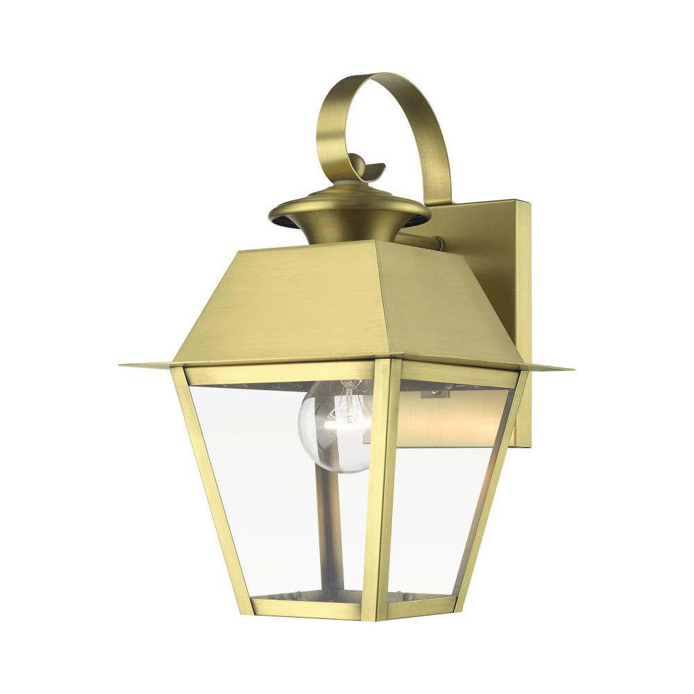 1 Light Natural Brass Outdoor Small Wall Lantern