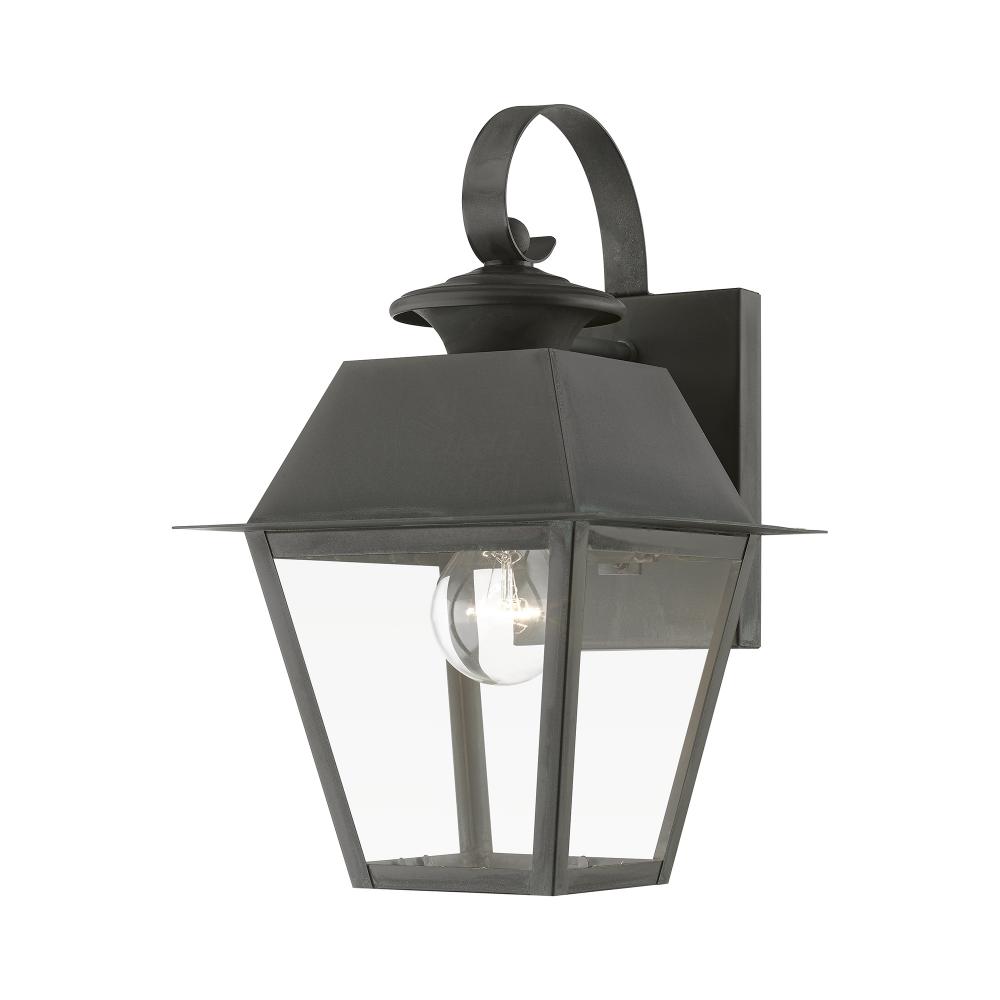 1 Light Charcoal Outdoor Small Wall Lantern
