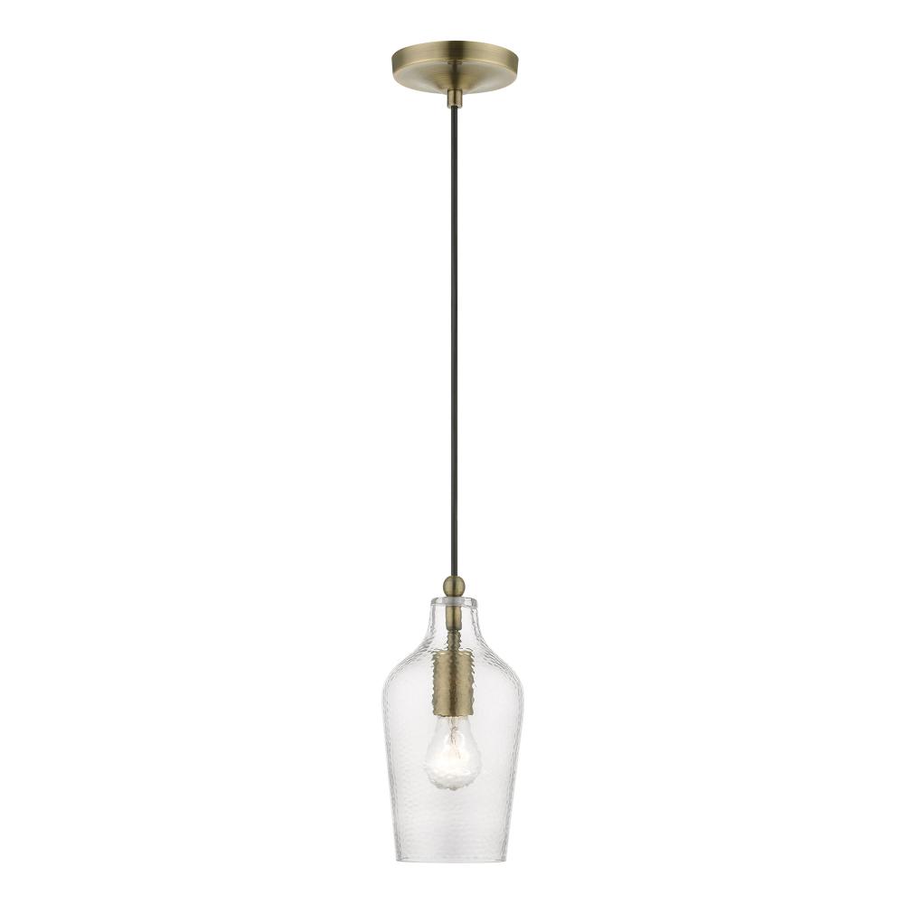 1 Light Antique Brass Mini Pendant