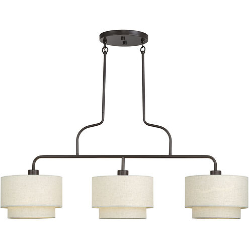 3 Light English Bronze Extra Large Linear Chandelier