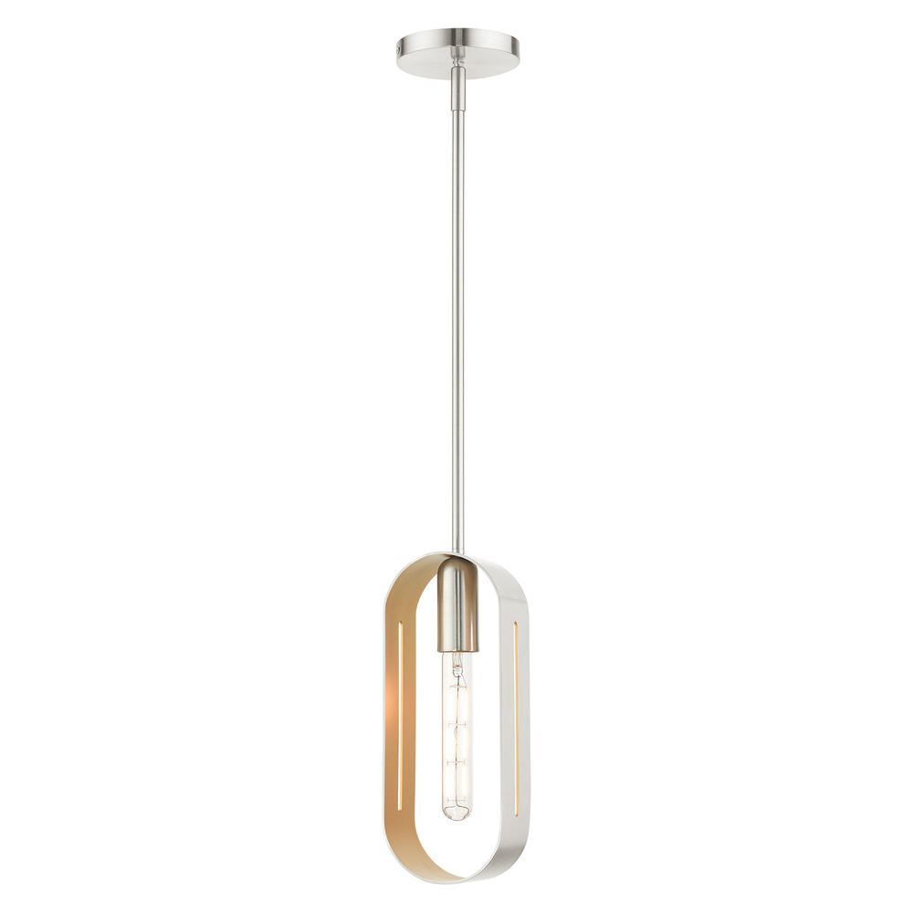 1 Lt Brushed Nickel Pendant