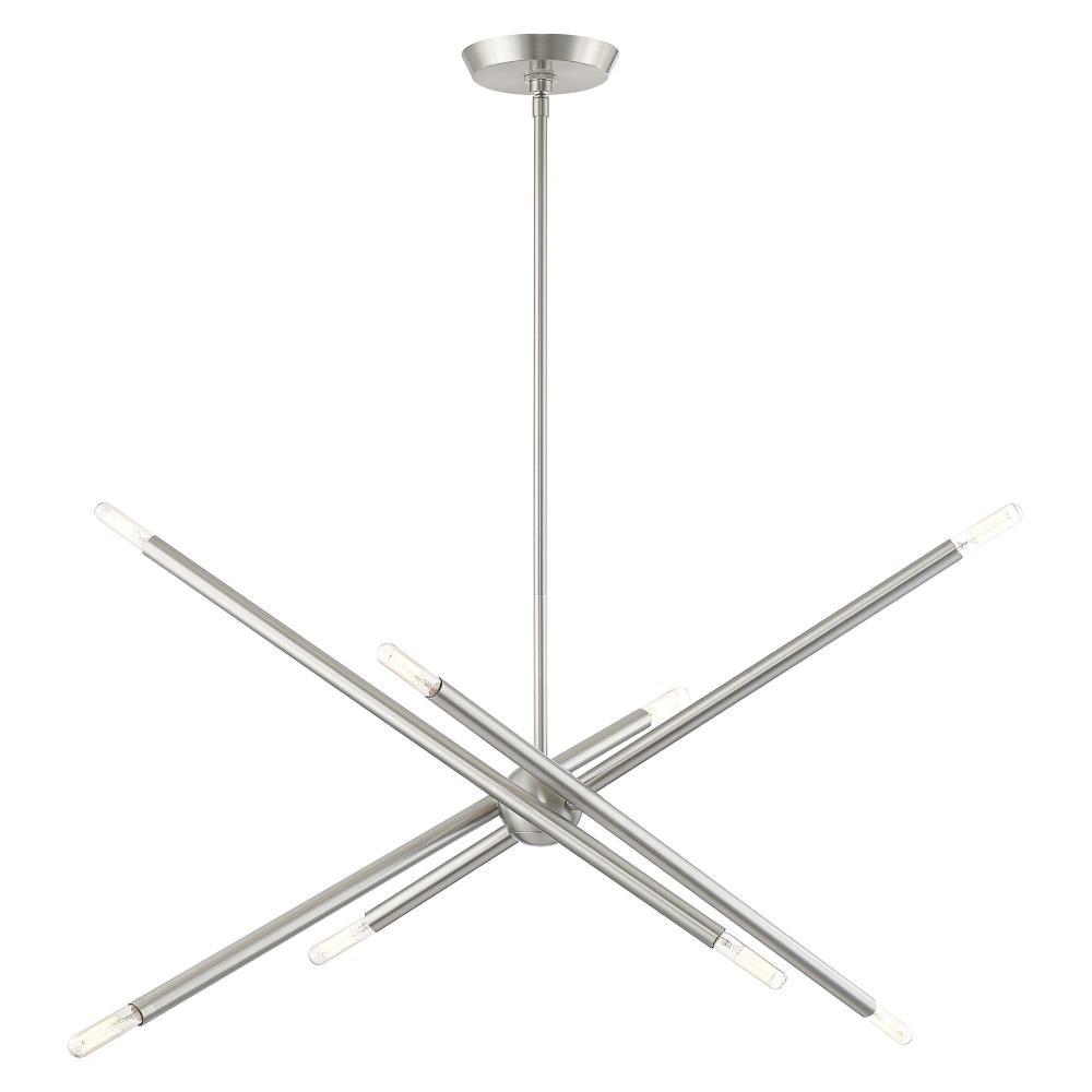 8 Lt Brushed Nickel Linear Chandelier