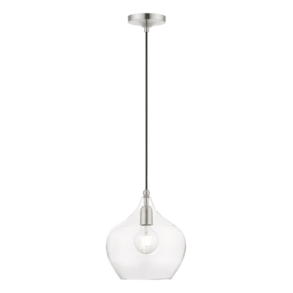 1 Light Brushed Nickel Pendant