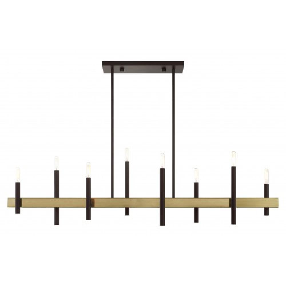 8 Lt Bronze Linear Chandelier