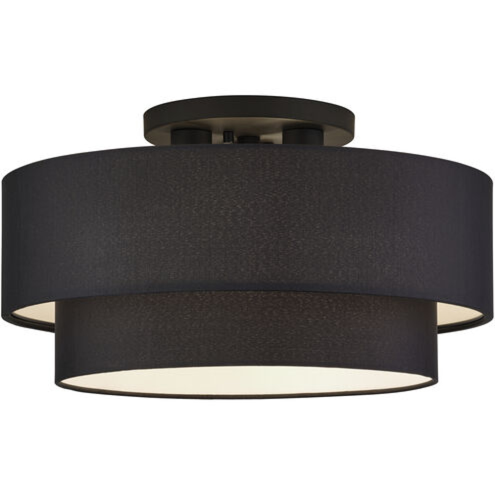 3 Light Black Large Semi-Flush