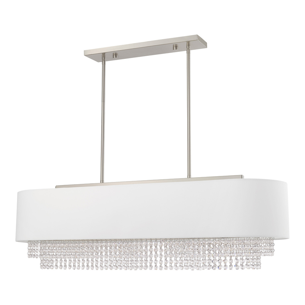 5 Lt Brushed Nickel Linear Chandelier