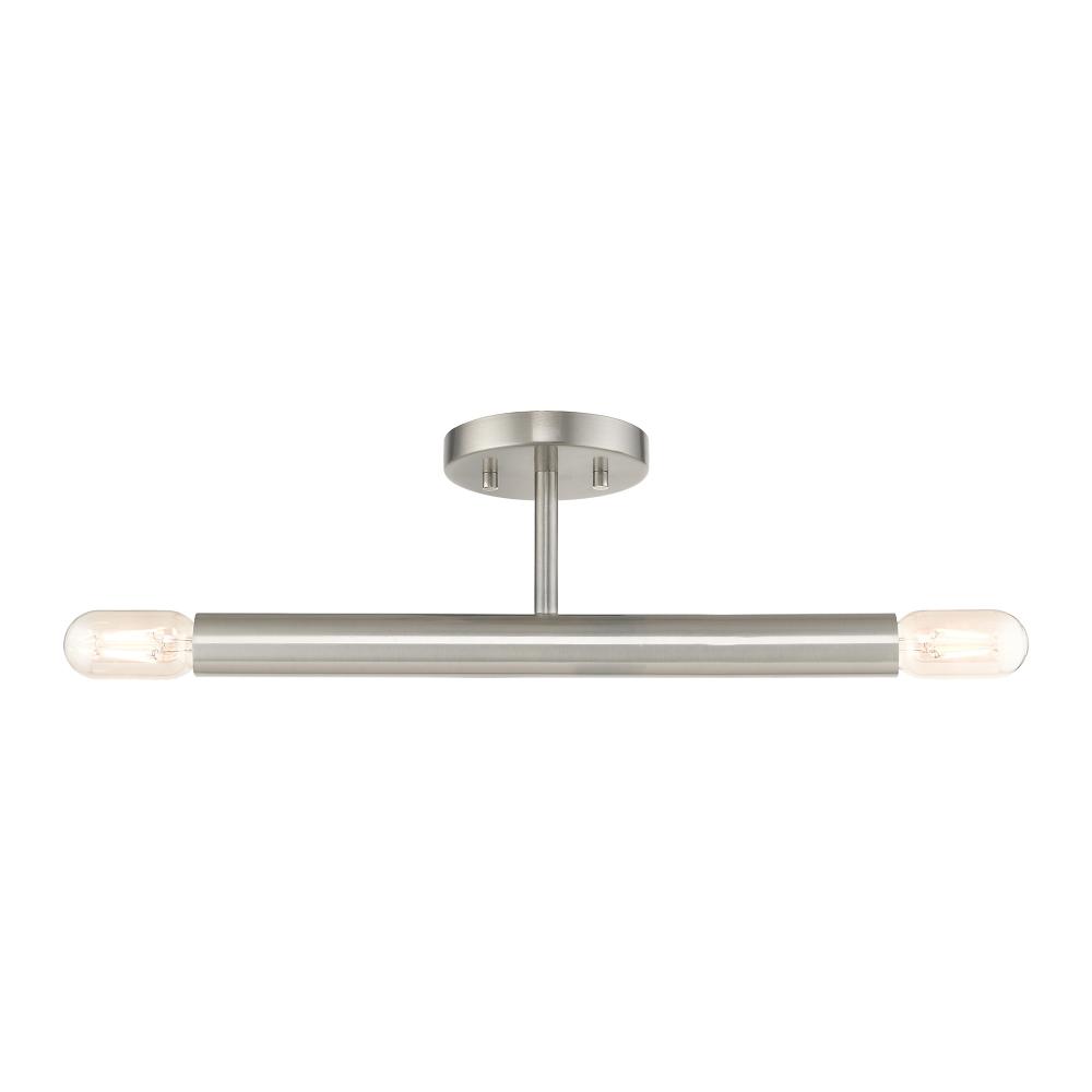 2 Light Brushed Nickel Semi-Flush