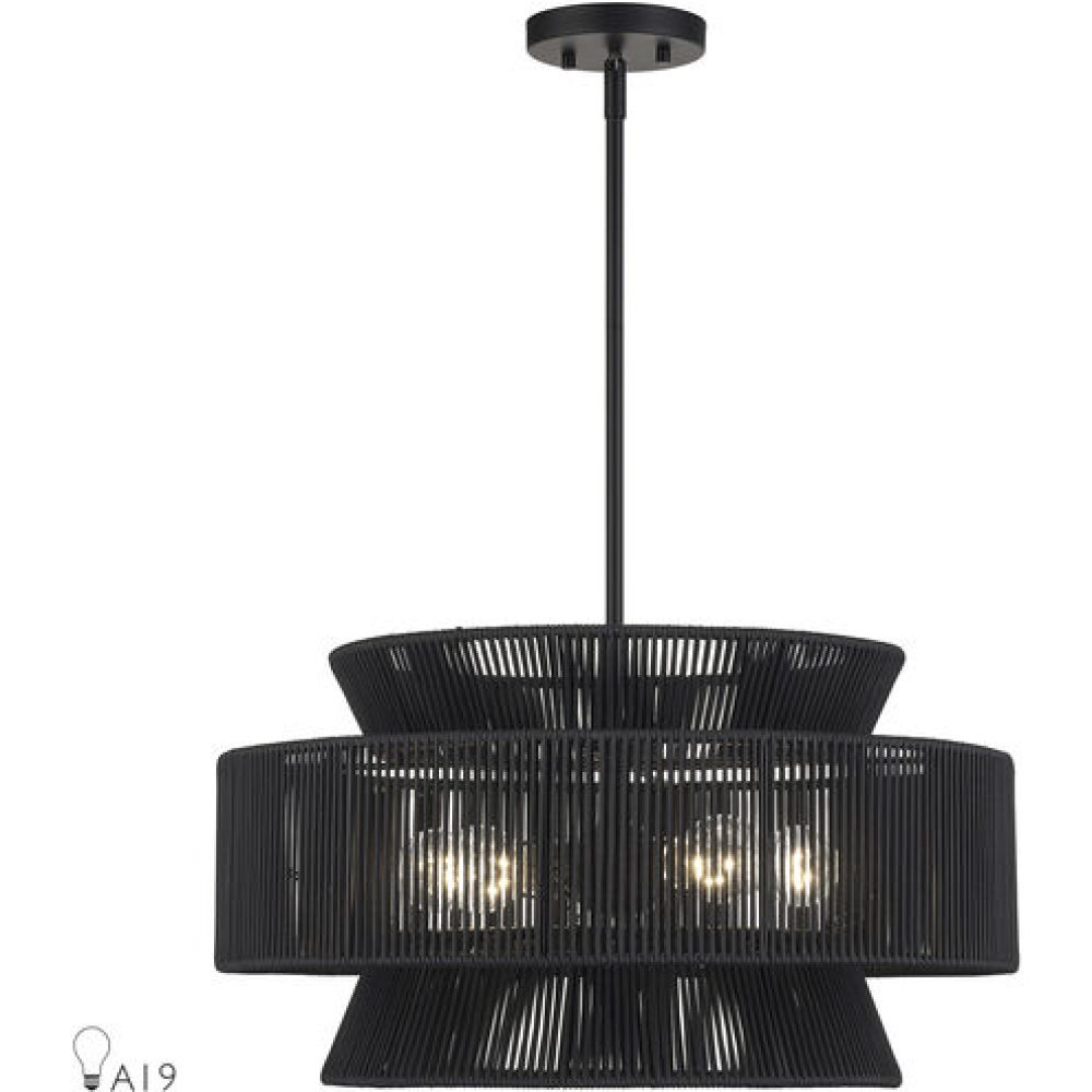 5 Light Black Pendant Chandelier