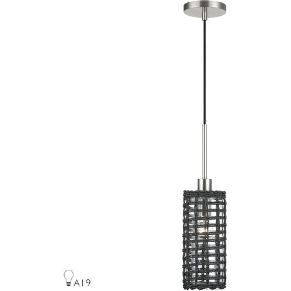1 Light Brushed Nickel Mini Pendant