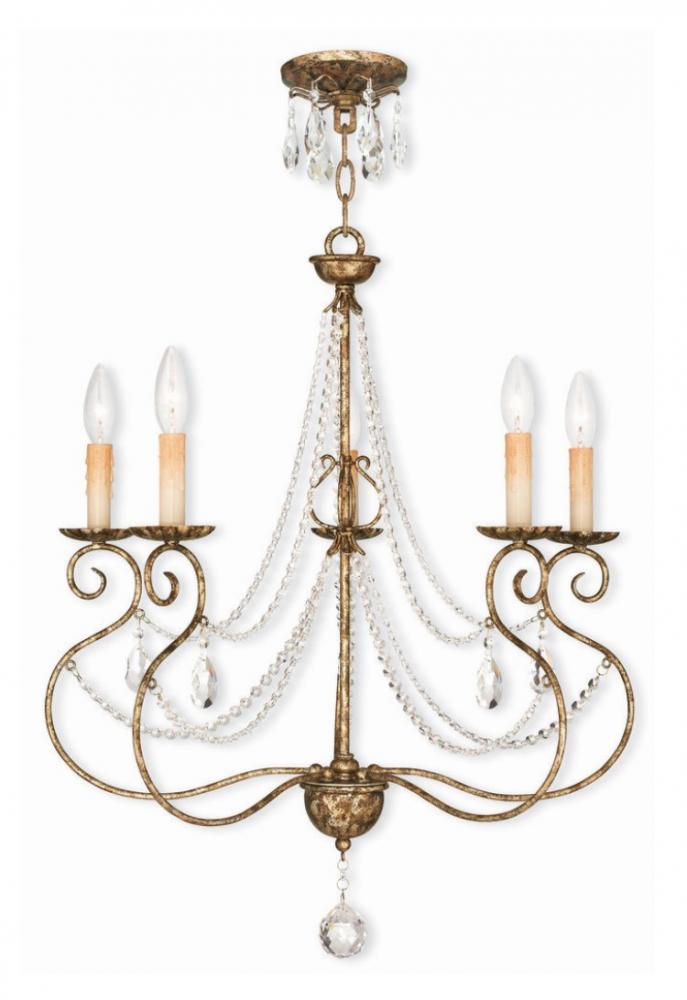 5 Light European Bronze Chandelier