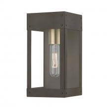Livex Lighting 20871-07 - 1 Light Bronze with Antique Brass Candle Outdoor Wall Lantern