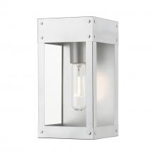 Livex Lighting 20871-81 - 1 Light Painted Satin Nickel with Brushed Nickel Candle Outdoor Wall Lantern
