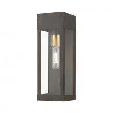 Livex Lighting 20873-07 - 1 Light Bronze with Antique Brass Candle Outdoor Wall Lantern