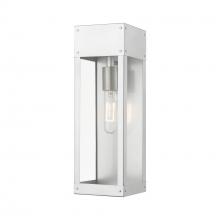 Livex Lighting 20873-81 - 1 Light Painted Satin Nickel with Brushed Nickel Candle Outdoor Wall Lantern
