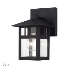 Livex Lighting 21321-14 - 1 Light Satin Gold Small Outdoor Wall Lantern with Clear Glass