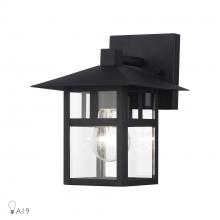 Livex Lighting 21322-14 - 1 Light Satin Gold Medium Outdoor Wall Lantern with Clear Glass