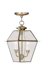 Livex Lighting 2285-01 - 2 Light AB Outdoor Chain Lantern