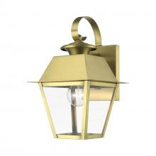Livex Lighting 27212-08 - 1 Light Natural Brass Outdoor Small Wall Lantern
