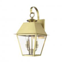Livex Lighting 27215-08 - 2 Light Natural Brass Outdoor Medium Wall Lantern