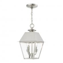 Livex Lighting 27217-91 - 2 Light Brushed Nickel Outdoor Medium Pendant Lantern