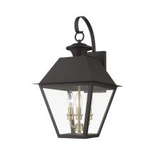 Livex Lighting 27218-07 - 3 Light Bronze with Antique Brass Finish Cluster Outdoor Large Wall Lantern