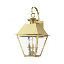 Livex Lighting 27218-08 - 3 Light Natural Brass Outdoor Large Wall Lantern