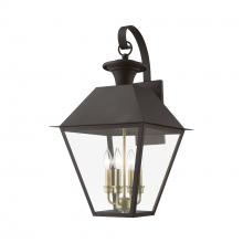 Livex Lighting 27222-07 - 4 Light Bronze with Antique Brass Finish Cluster Outdoor Extra Large Wall Lantern