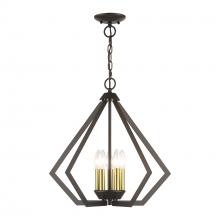 Livex Lighting 40925-92 - 5 Light English Bronze Chandelier with Antique Brass Finish Accents