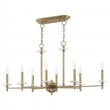 Livex Lighting 42708-01 - 8 Lt Antique Brass Linear Chandelier