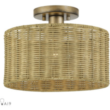 Livex Lighting 60046-48 - 1 Light Antique Gold Leaf Medium Semi-Flush