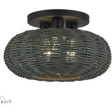 Livex Lighting 60157-04 - 3 Light Black Large Semi-Flush