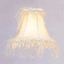 Livex Lighting S106 - Off White Silk Bell Clip Shade with Corn Silk Fringe and Beads