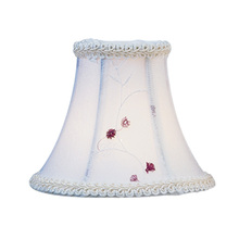 Livex Lighting S221 - White Embroidered Floral Silk Bell Clip Shade