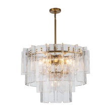 Kanova Lighting KCH5130-29 - Stratum Two-tier Chandelier - Medium L29" W29" H21" Warm Brass 120 V 8 E12 Candelabra