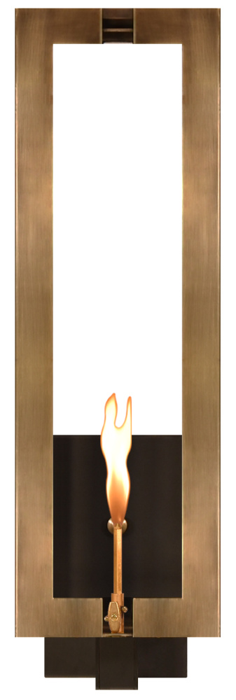 The CopperSmith Biltmore Collection Aurora 33" Tall Brass Gas Wall Mount Outdoor Light Lantern