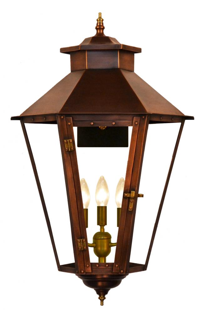 The CopperSmith Bayou Street 31" Tall Copper Electric Wall Mount Outdoor Light Lantern Sconce