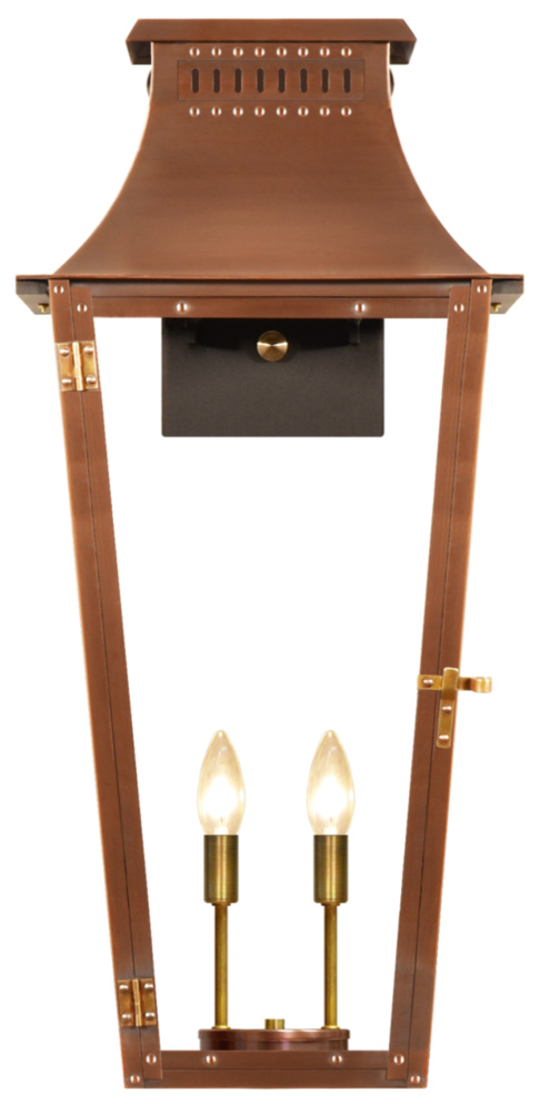 The CopperSmith East Bay 27" Tall Copper Electric Wall Mount Outdoor Light Lantern Sconce