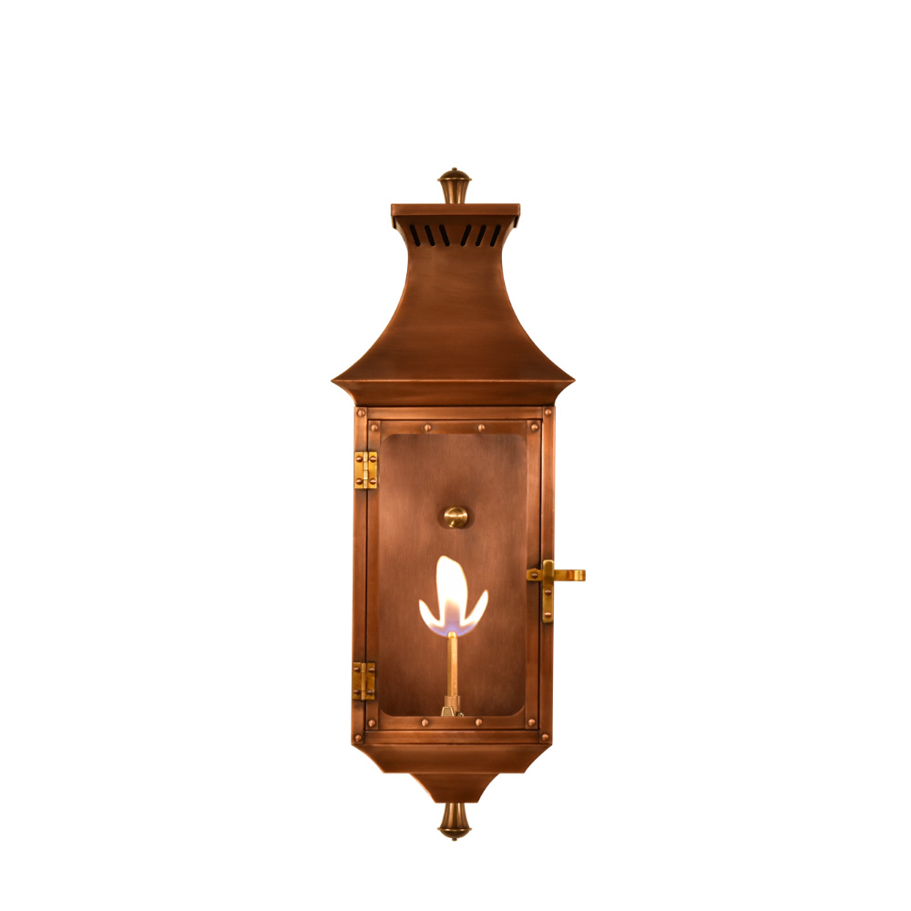 The CopperSmith Biltmore Collection Pinnacle 37" Tall Copper Gas Wall Mount Outdoor Light Lanter
