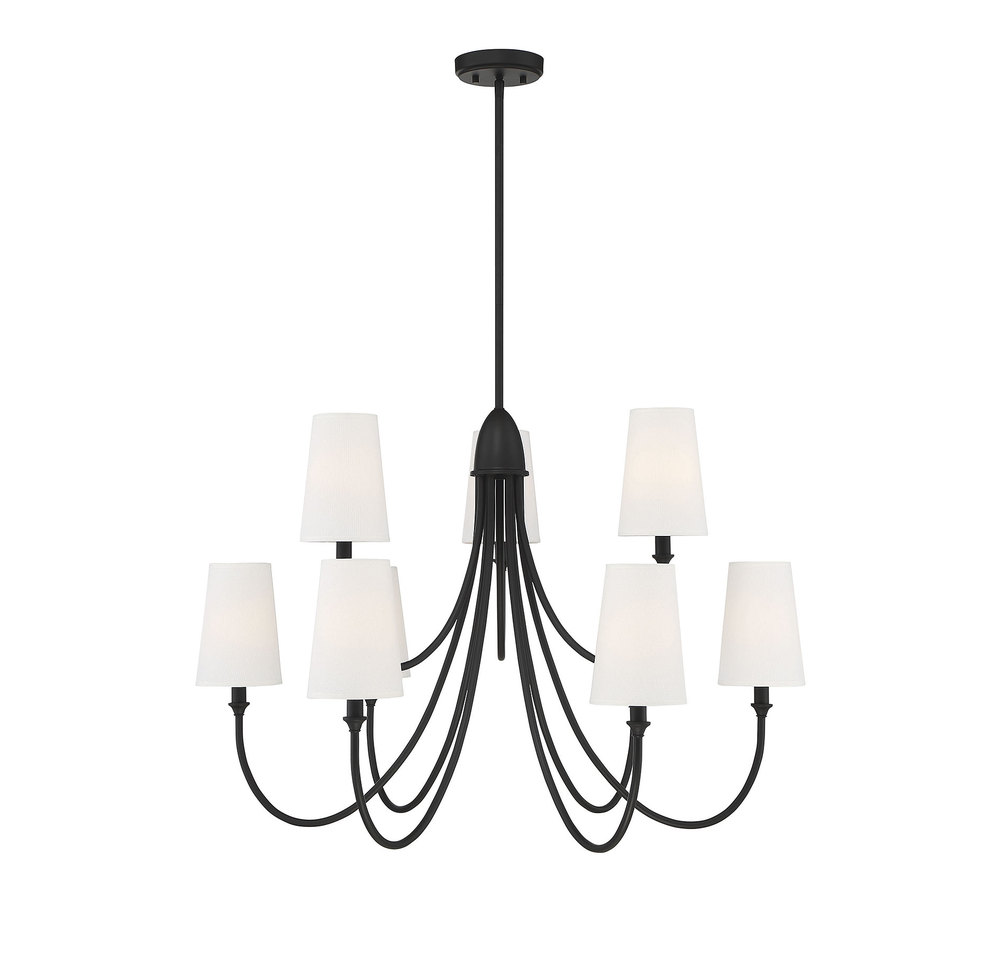 Cameron 9 LT Chandelier in Matte Black