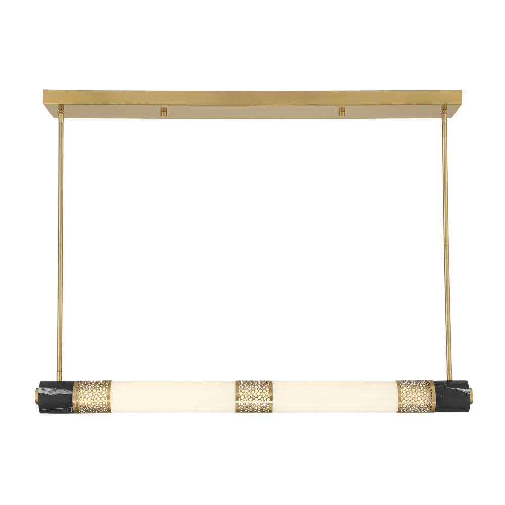 Farrell 1-Light Linear Chandelier in Warm Brass by Dann Foley