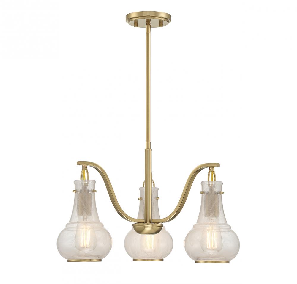 Adams 3 LT Chandelier in Warm Brass