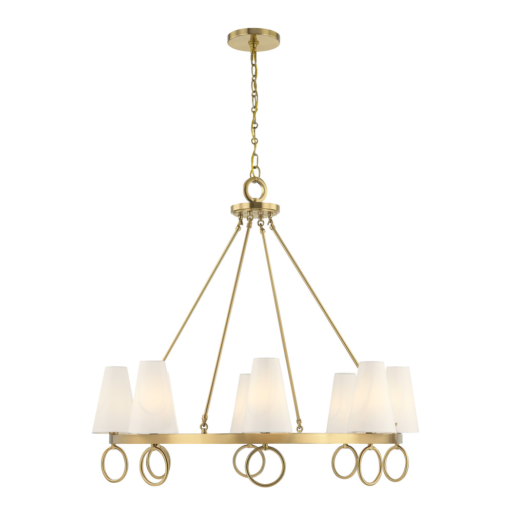 Wilkes 8-Light Chandelier in Warm Brass by Dann Foley