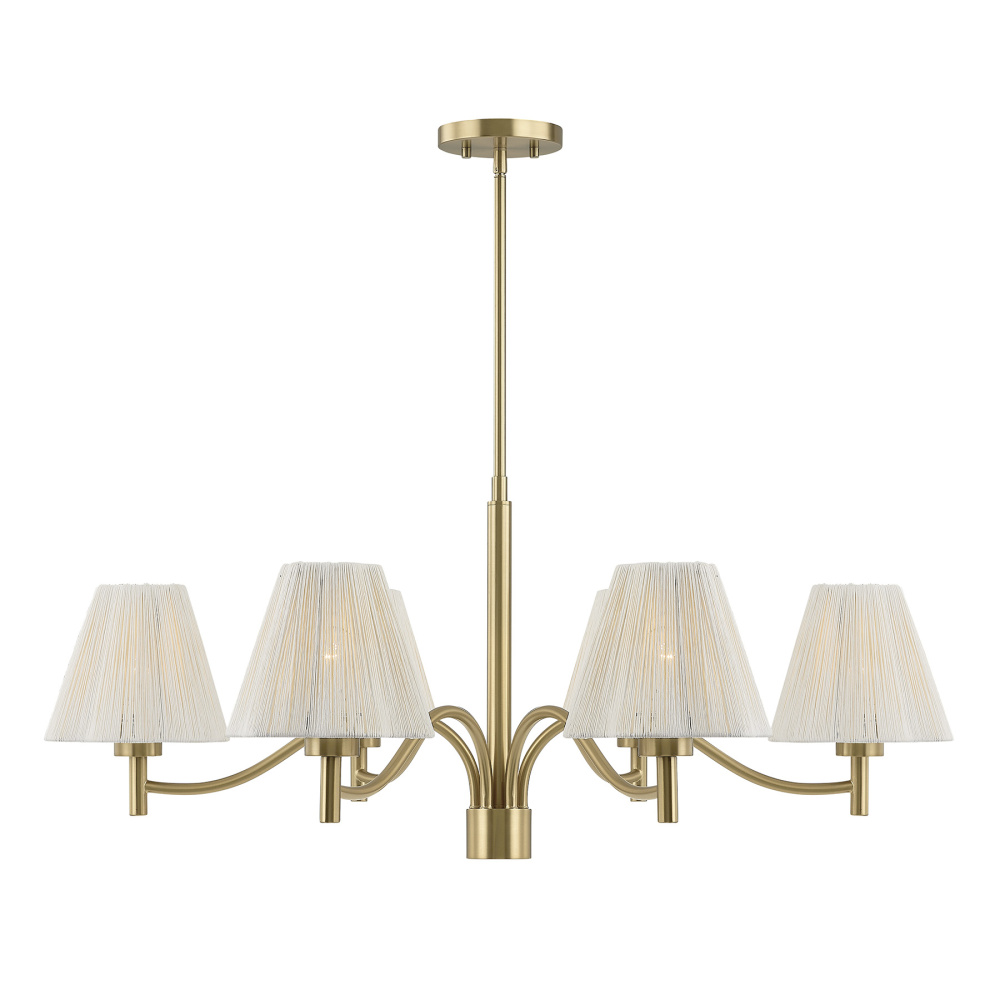 Rosa 6-Light Chandelier in Noble Brass