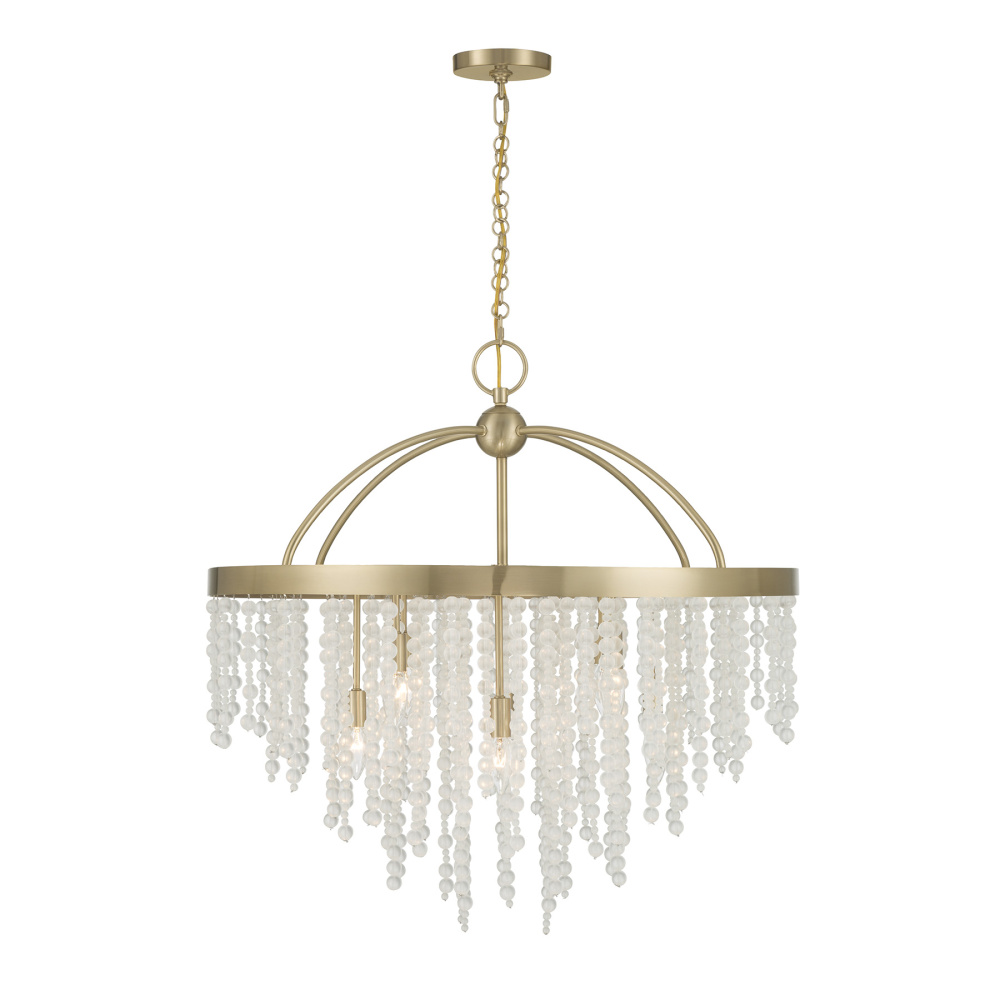 Jeanette 8-Light Chandelier in Noble Brass
