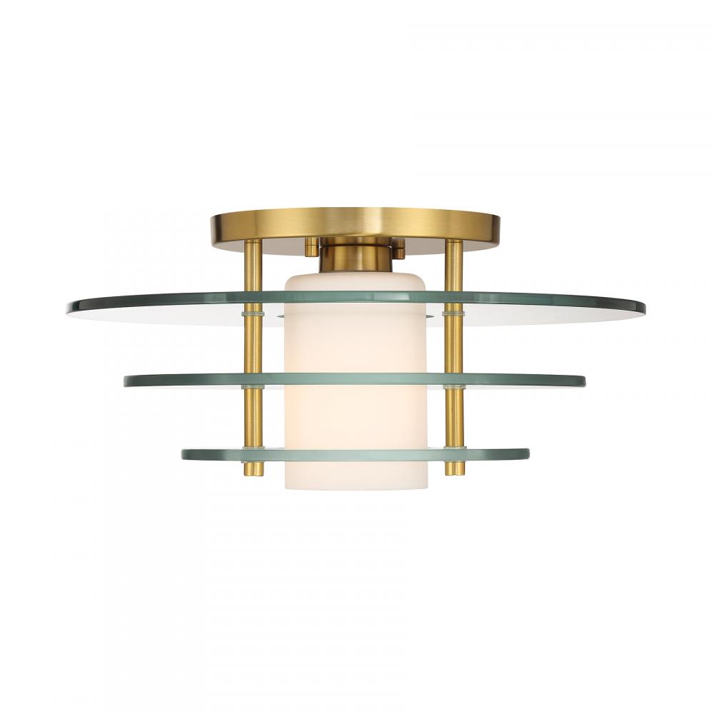 Newell 1-Light Ceiling Light in Warm Brass