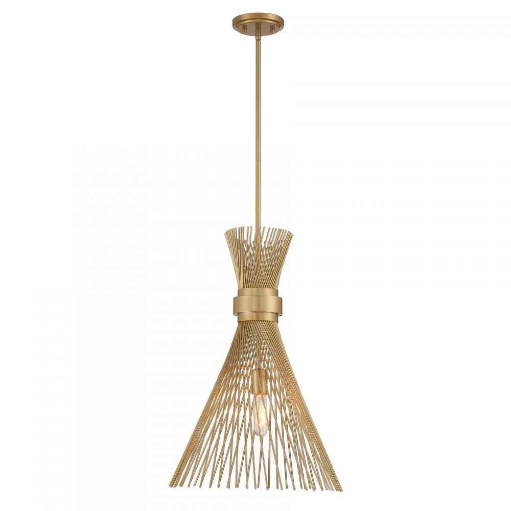 Longfellow 1-Light Pendant in Burnished Brass